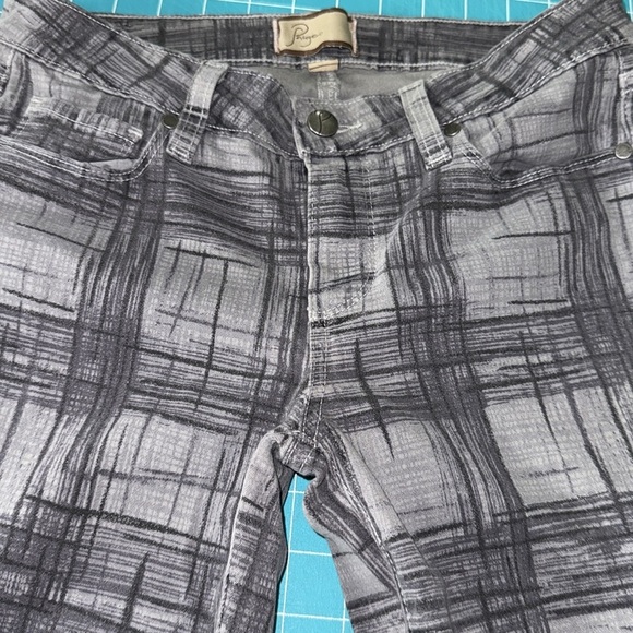 Paige Grey Abstract Pattern  Peg Super Skinny Ankle Denim Jeans Stylish Size 27 - Picture 10 of 12